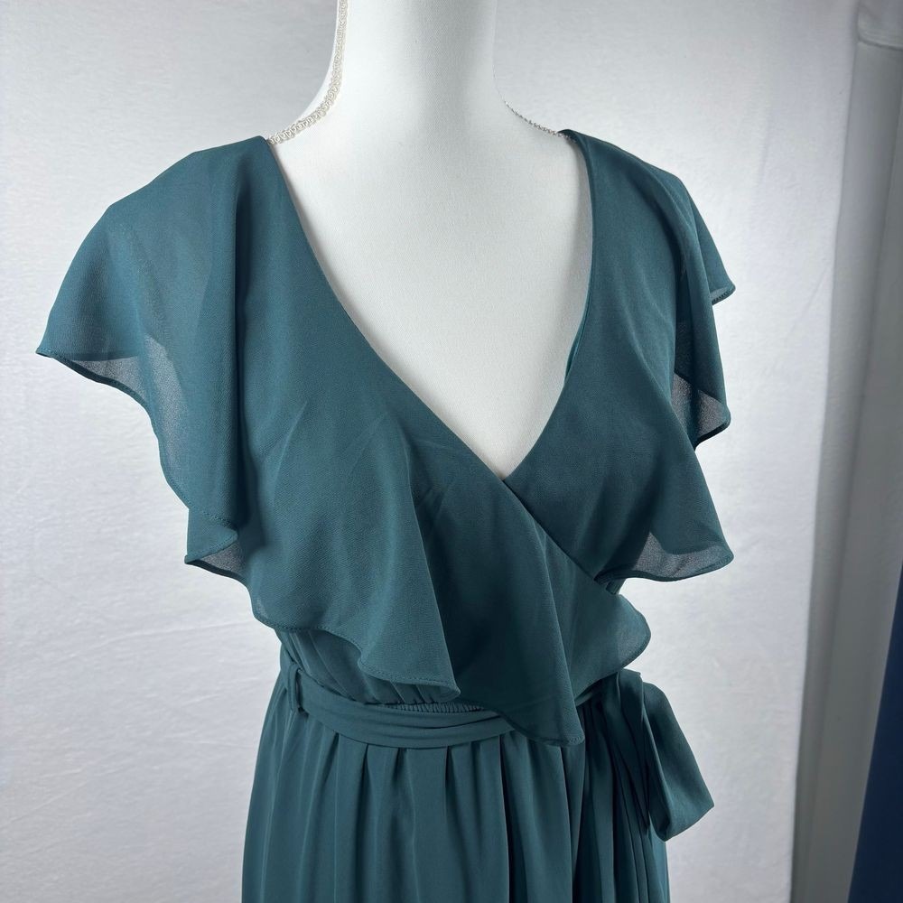 Baltic Born Wrap Maxi Dress Flowy Elegant Formal Wedding Party XL Teal Sea‎ Blue - Picture 6 of 9